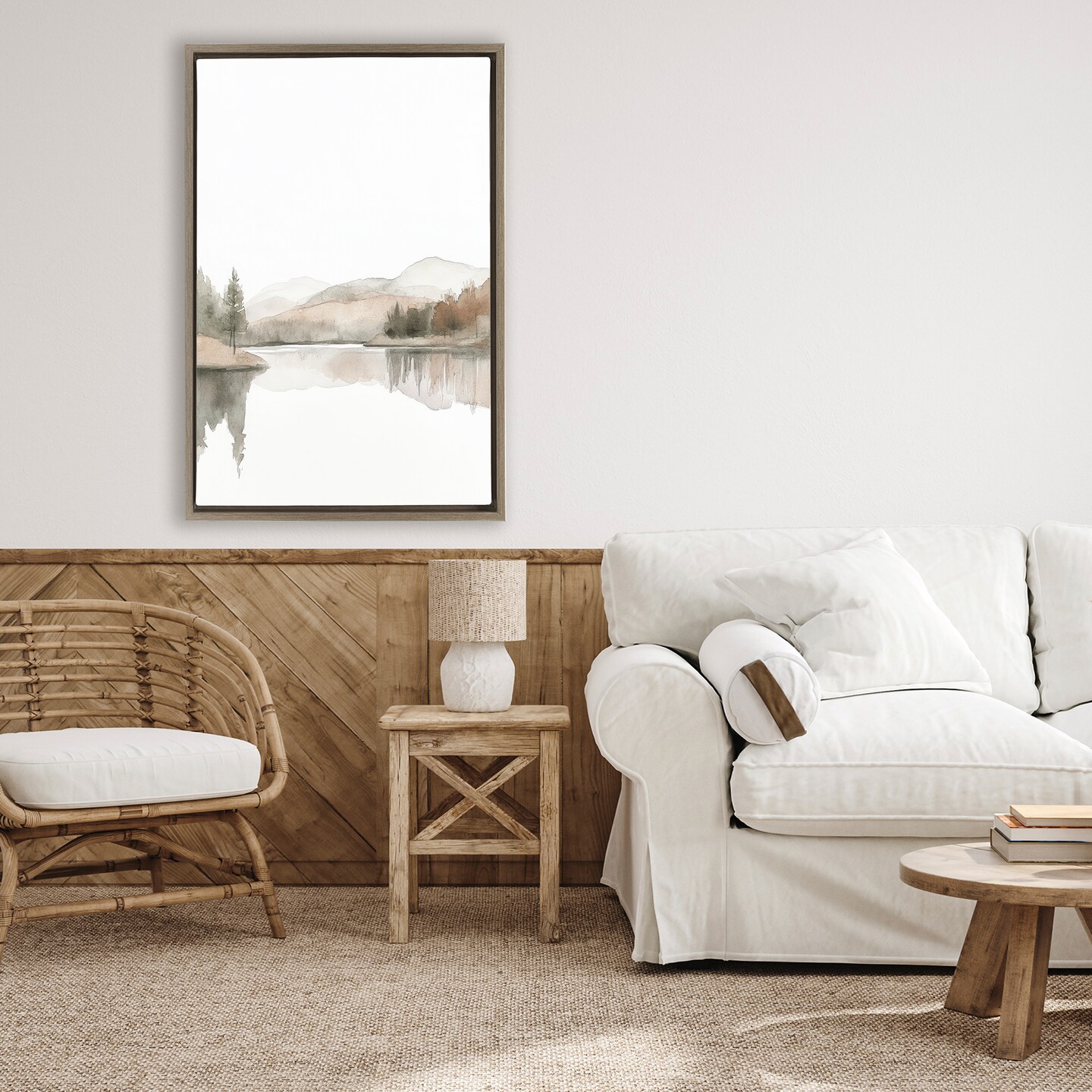 Stupell Industries Softly Flowing Watercolor Seascape Floating Frame, design by Mona Grace