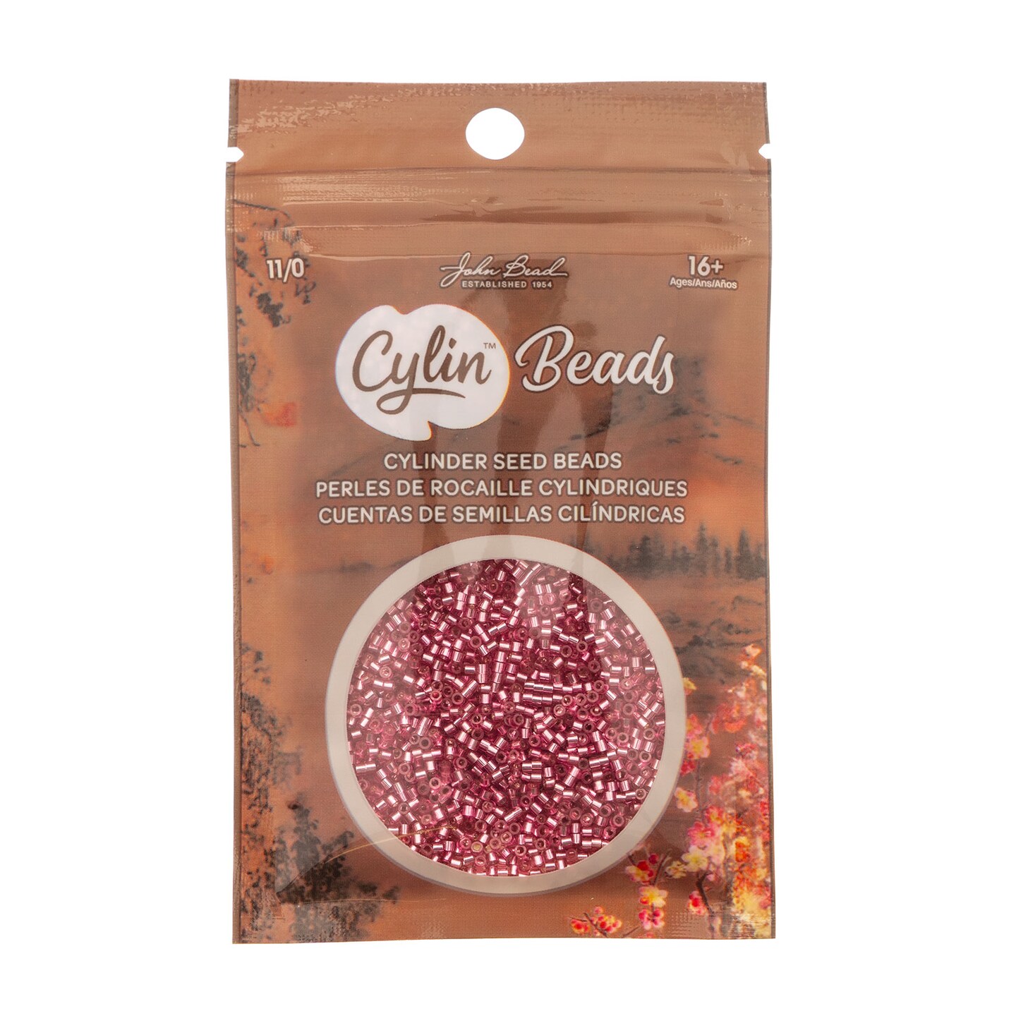 John Bead Silver Lined Cylin Beads 11/0 Glass Cylindrical Seed Beads, 25g