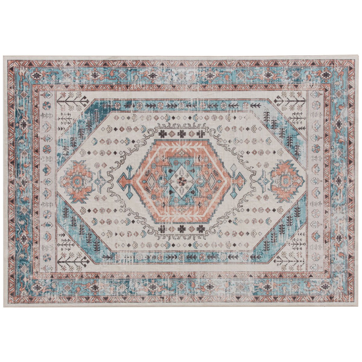 Edge Collections - 60&#x22; x 84&#x22; - Brown - Vintage Distressed Area Rug!