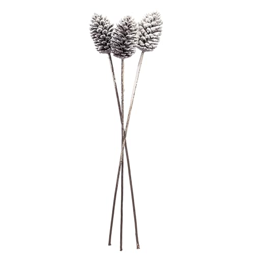Vickerman 28.5" Glitter Artificial Snow Pinecone Stem 3 per bag.