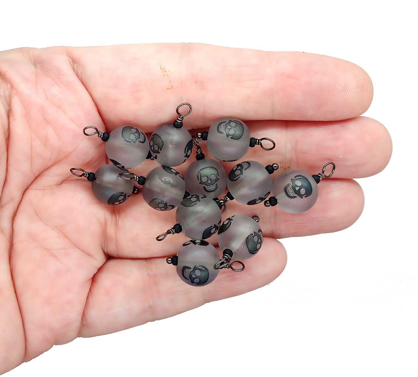 Skull Bead Dangle Charms for Halloween, 10 pcs, Adorabilities