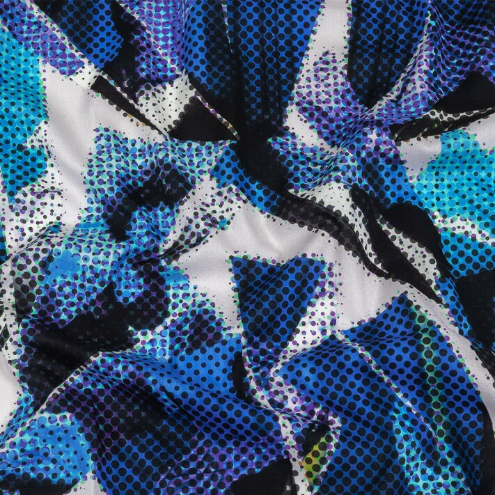 1 Yard Cotton Voile Blue Abstract Tangled Up in Blue Print Fabric