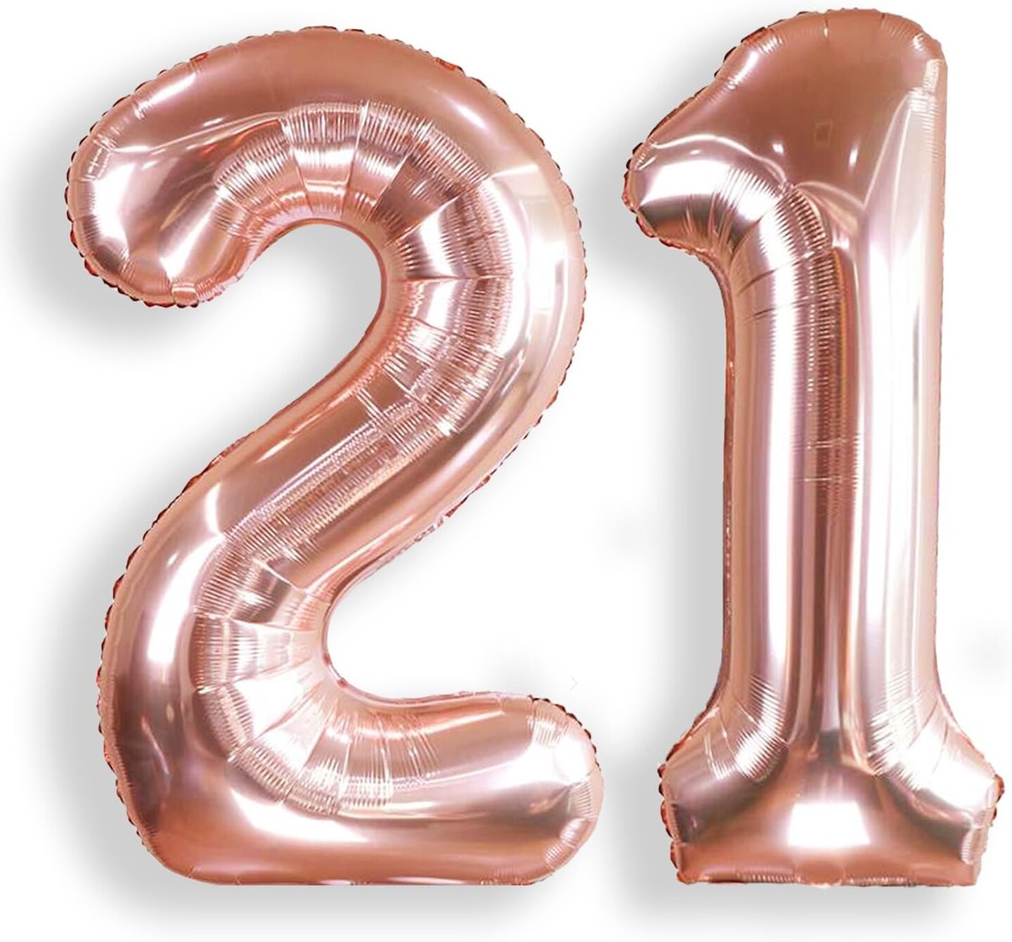40 Inch Large 21 Number Balloons Rose Gold Big Foil Number Balloons Giant Helium (Rose Gold)