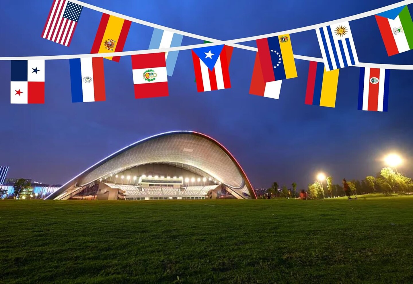 2 Sets Latin America Flags Banner String - 60 Ft 44 Flags
