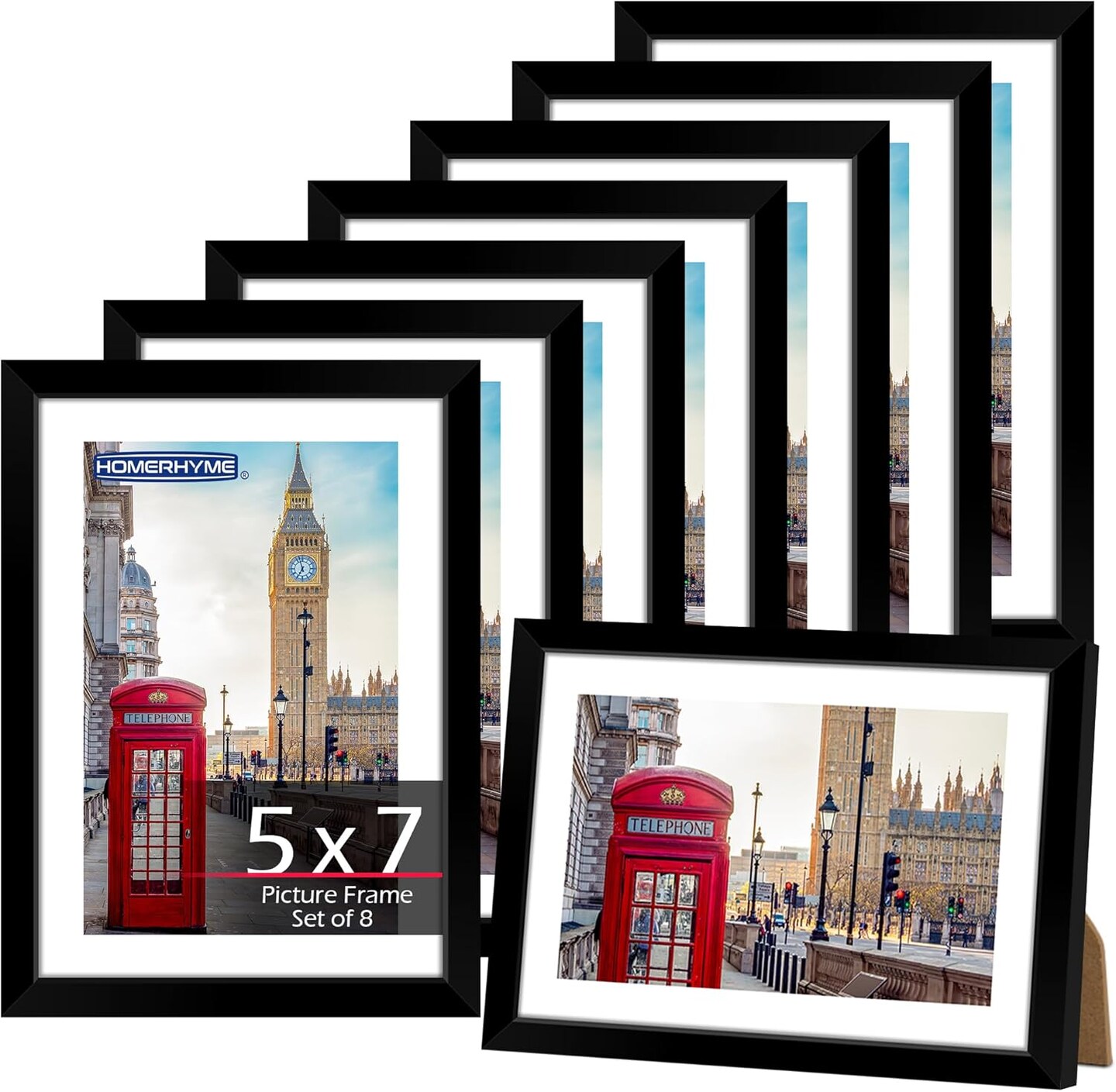 8 Pack 5x7 Black Picture Frames with Plexiglass | Michaels
