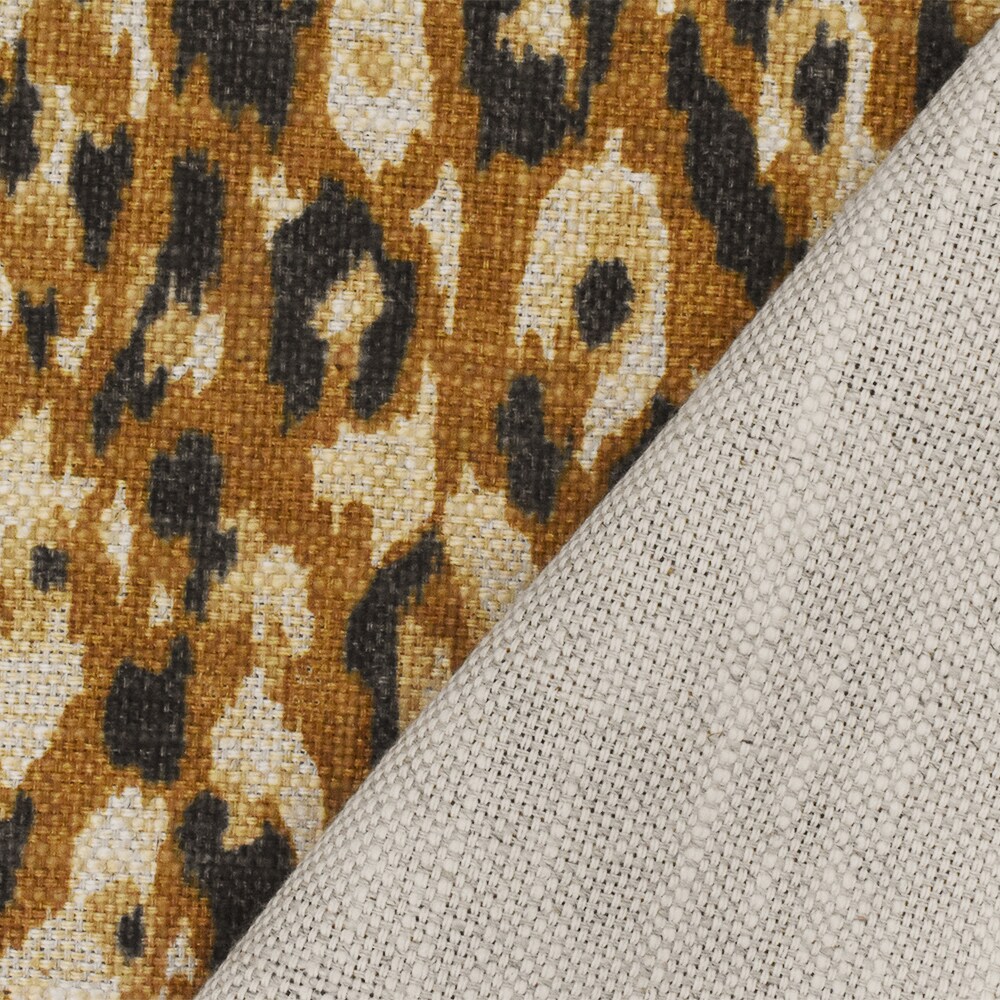Brown-Black P Kaufmann Cheetah Print Linen Basket Canvas Decorating Fabric By the Yard