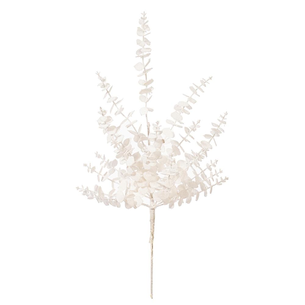Vickerman 28" White Artificial Eucalyptus Snowy Spray 2 per bag.