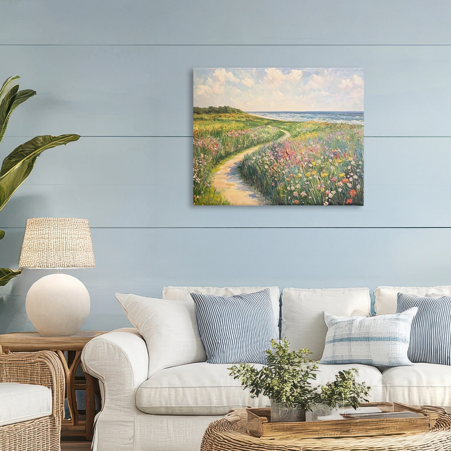 Stupell Industries Impressionist Coastal Meadow Canvas, design by Petal Prints Design