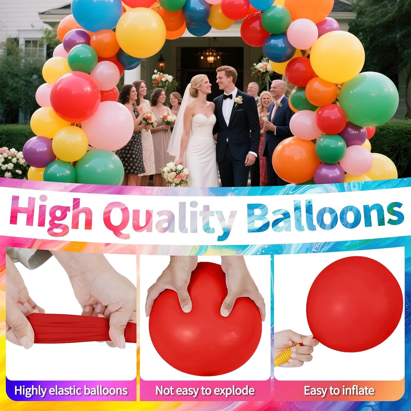Assorted Color Latex Balloons(B24-120multi)12.5 x 9.25 x 0.6 inches