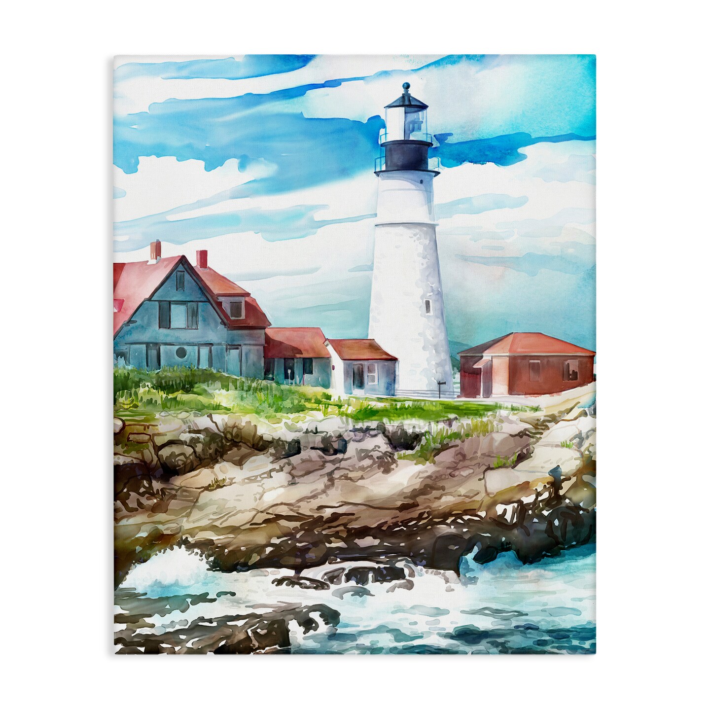Stupell Industries Cape Cod Lighthouse Shore Canvas, design by Mauro Devereaux