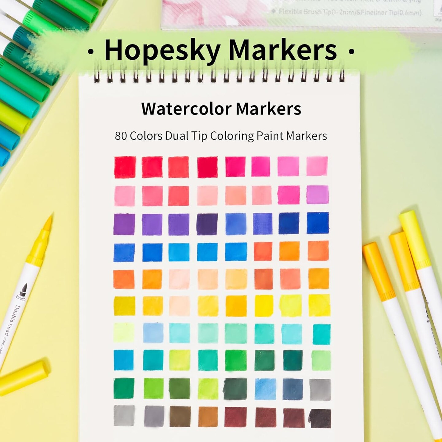 80 Colors Markers for Adult Coloring Books No Bleeding (White Barrel)