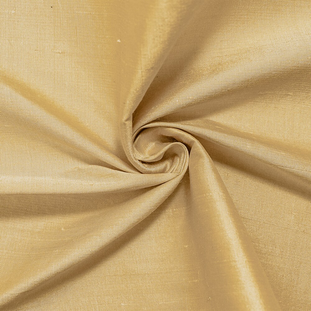 Yellow-White Iridescent Silk Dupioni Woven Fabric By the Yard