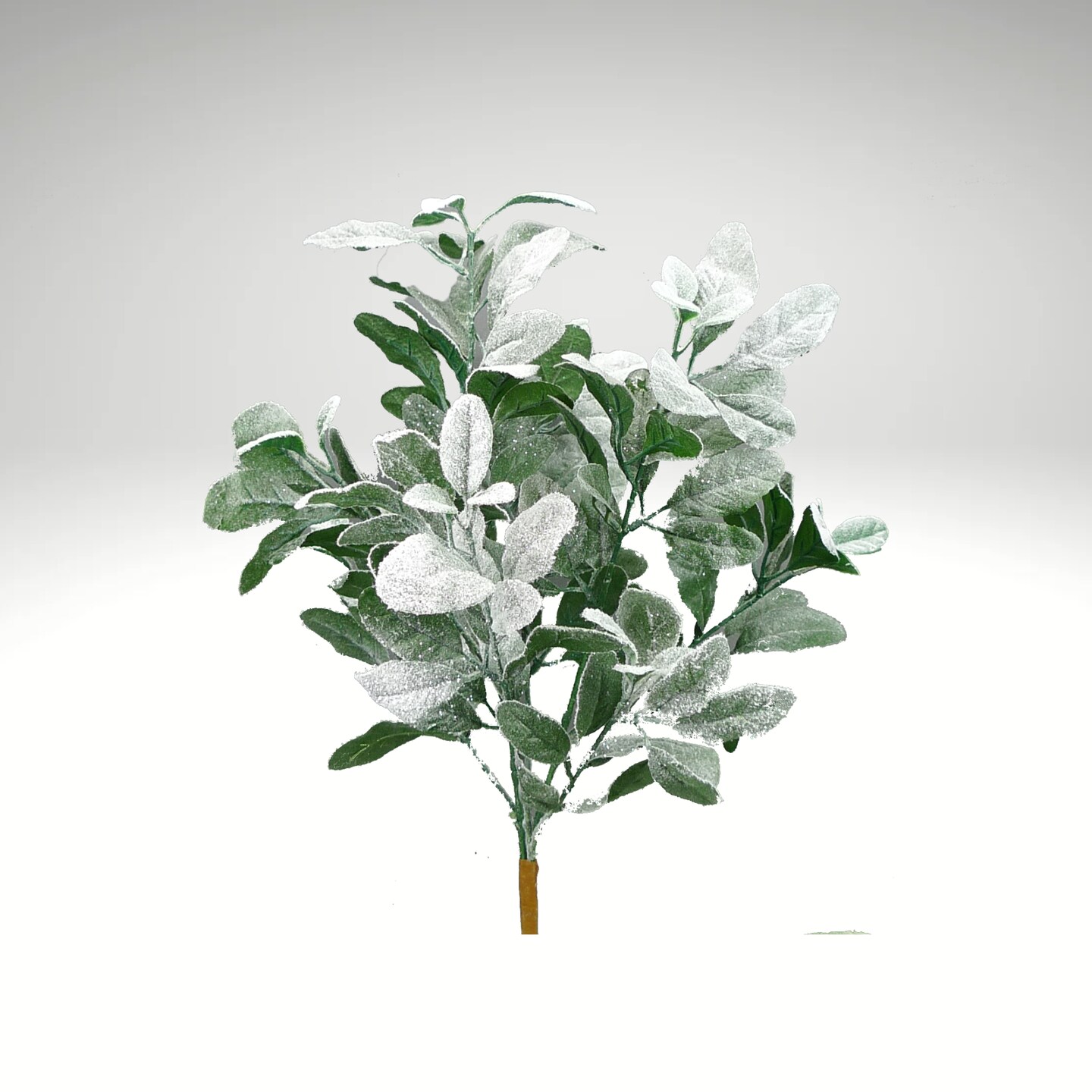 23" Frosted Lamb’s Ear Bush – Artificial Winter Greenery Pick (8 Stems)-84356SNOW