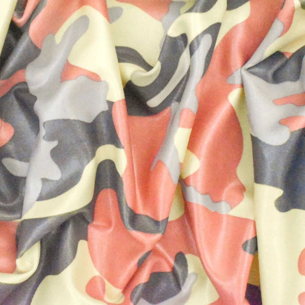 Yellow-Multi Famous Maker Camouflage Printed Stretch Tricot Swimwear Fabric By the Yard