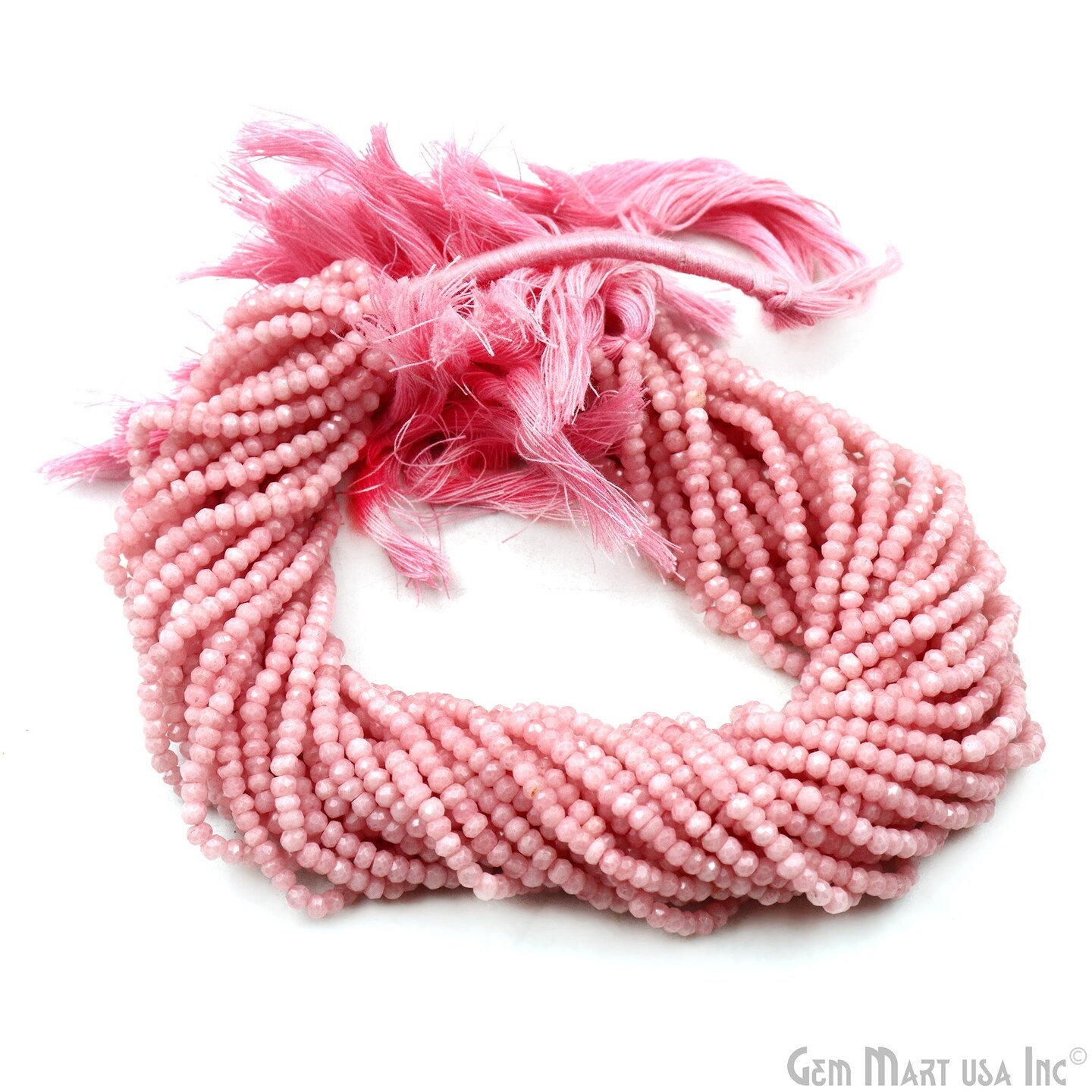 Gemstone Rondelle Bead Strands, Round Faceted, Polished Beads, Handmade Rondelle Beads, 12.5-inch, 3-4mm Round Strands for DIY Jewelry Making, GemMartUSA (70002)