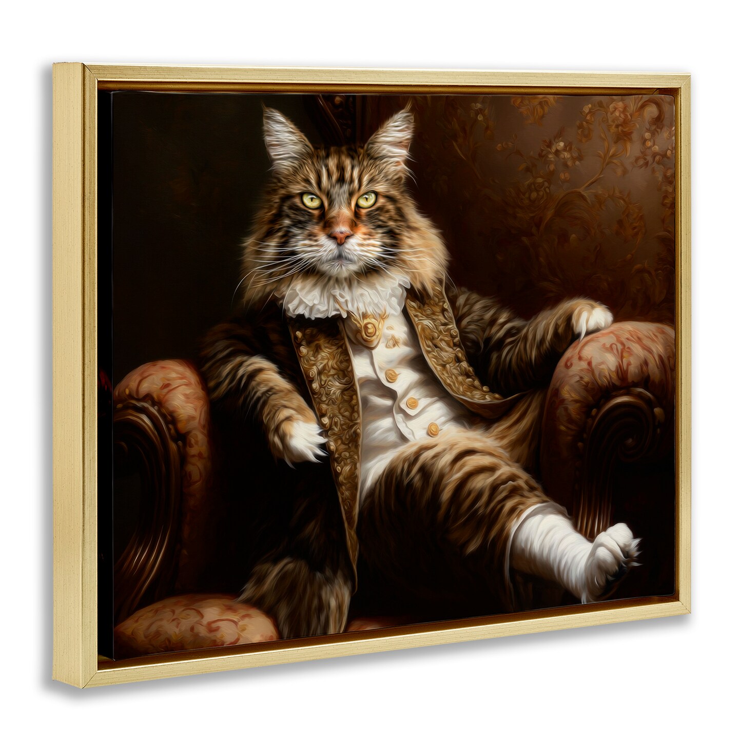 Stupell Industries Baron Whiskerton Cat Floating Frame, design by