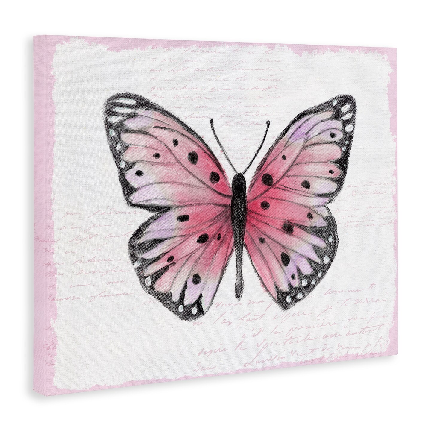 Stupell Industries Pink Toned Vintage Butterfly Canvas, design by Janet Tava
