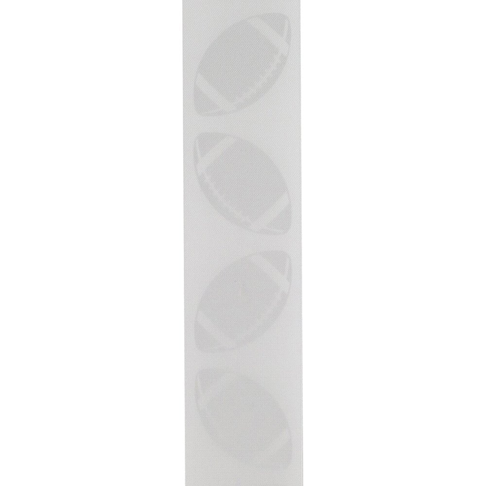 1 3/8 in Homecoming Football Ribbon: White/Silver (25 Yards)