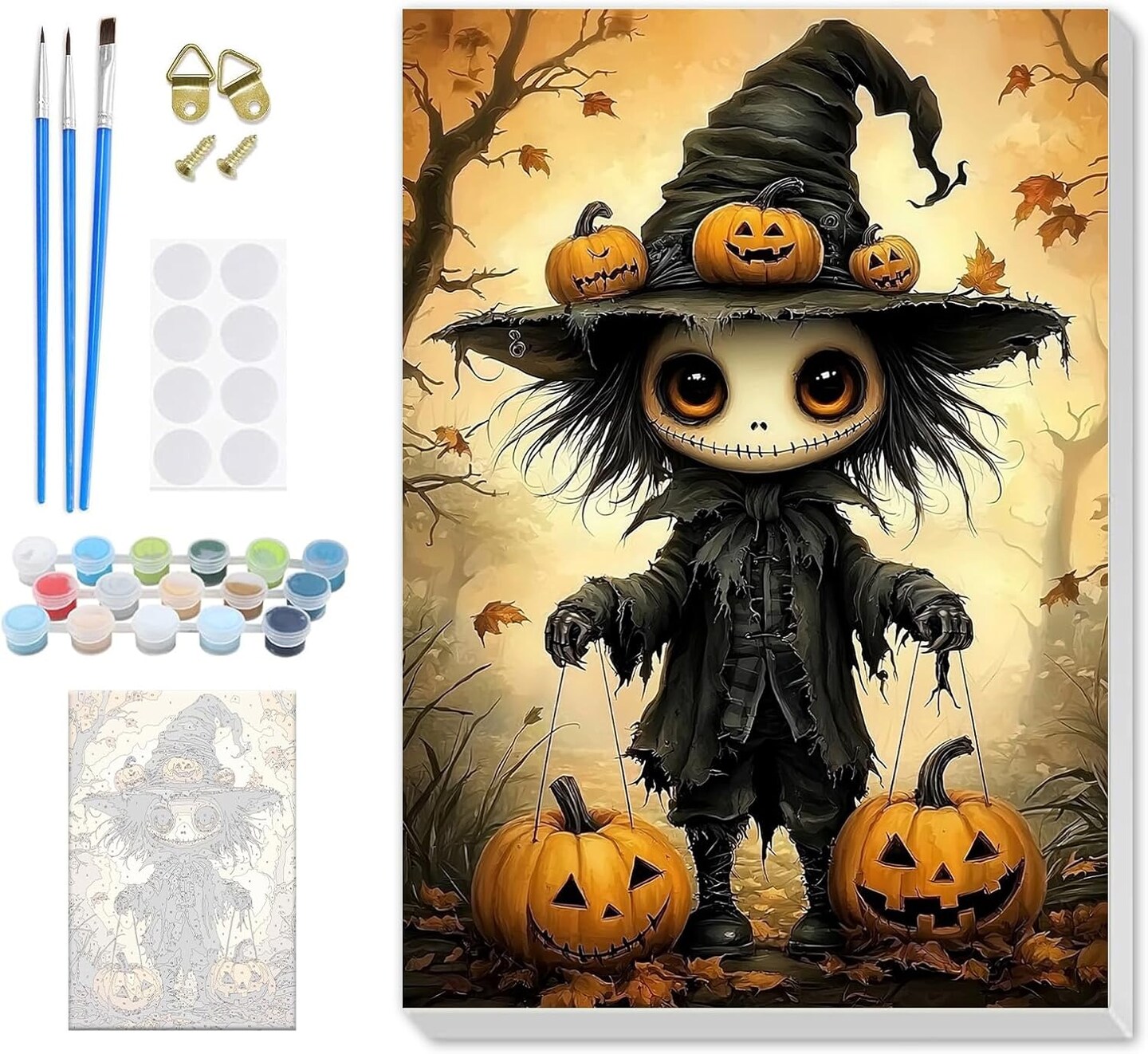 Halloween Paint by Numbers for Adults Beginners Framed(halloween)