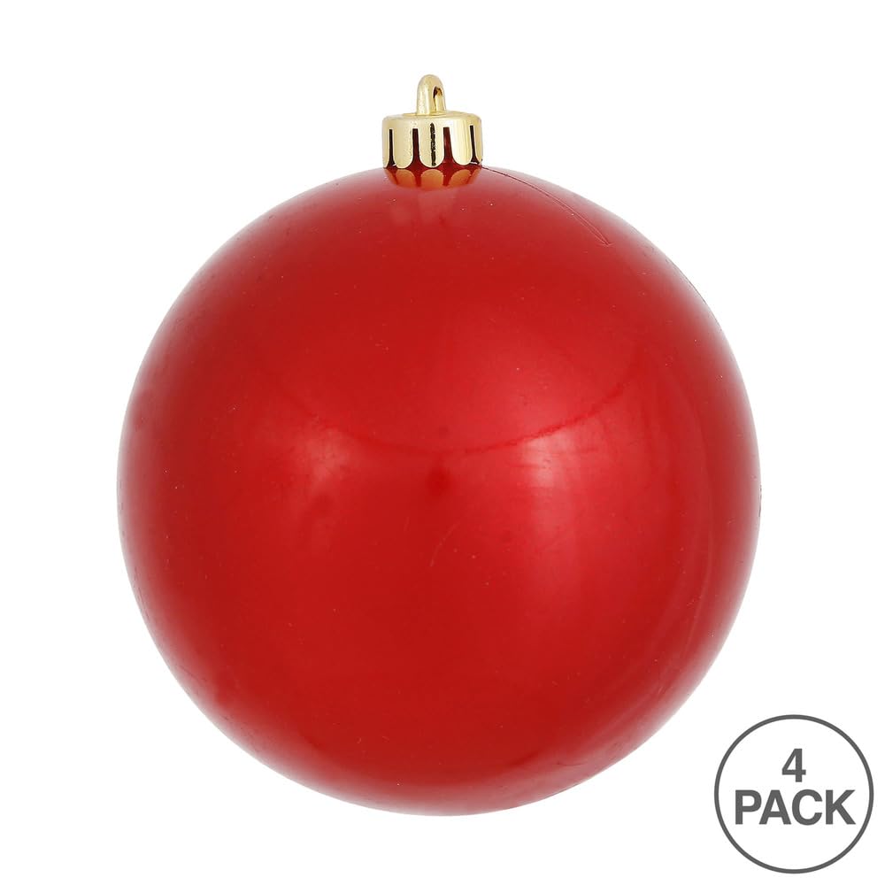 Vickerman 6&#x22; Red Candy Ball UV Drilled 4/Bag - N591503DCV
