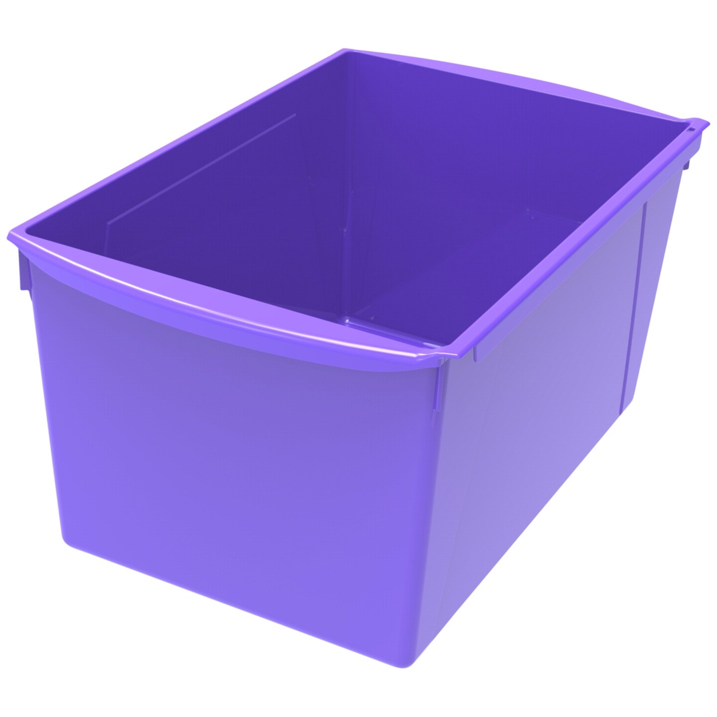 Storex Interlocking Book Bins, Double Wide, 14-1/2 x 9-1/5 x 7 Inches, Purple