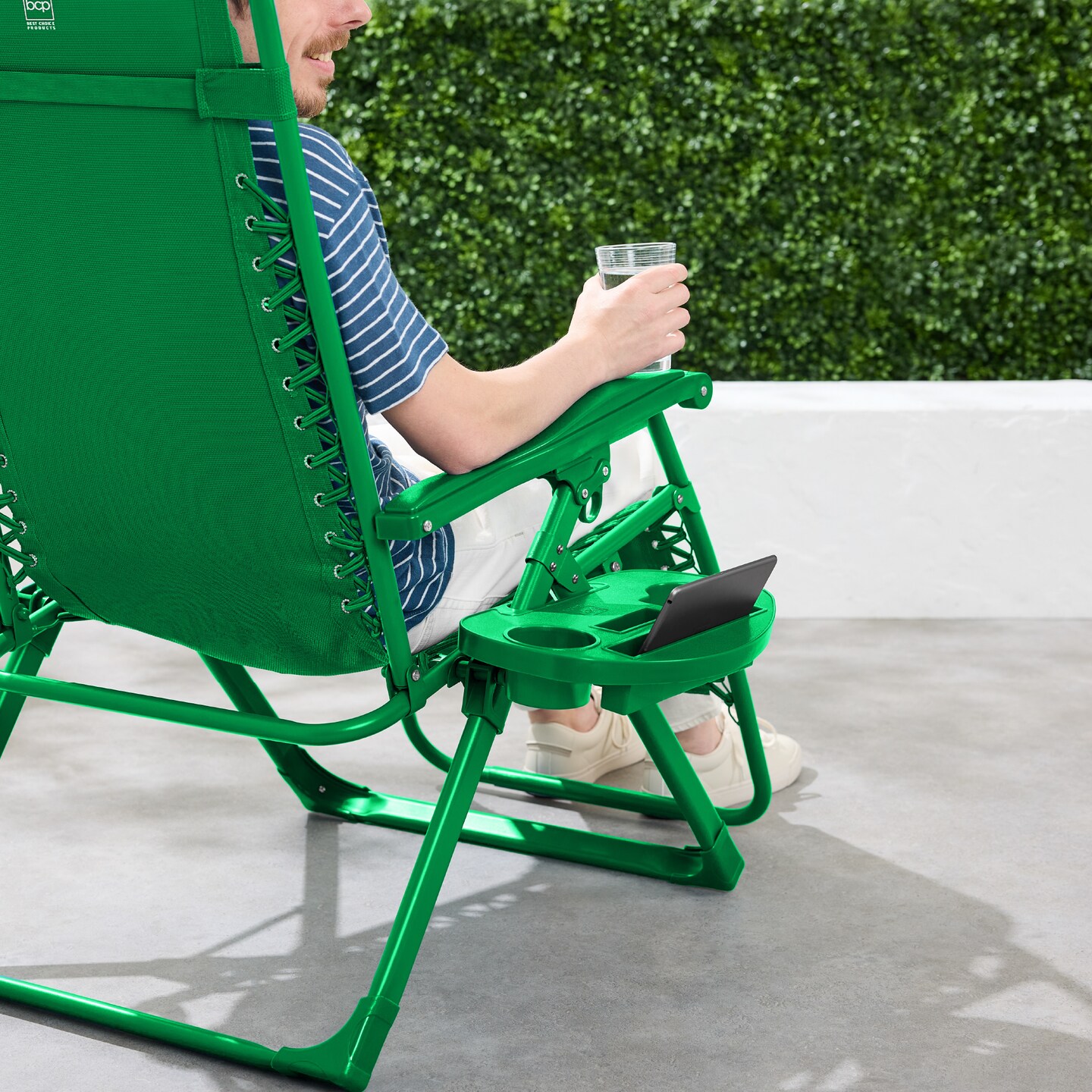 Best Choice Products Monochromatic Zero Gravity Chair, Folding Patio Recliner w/Side Tray, Headrest