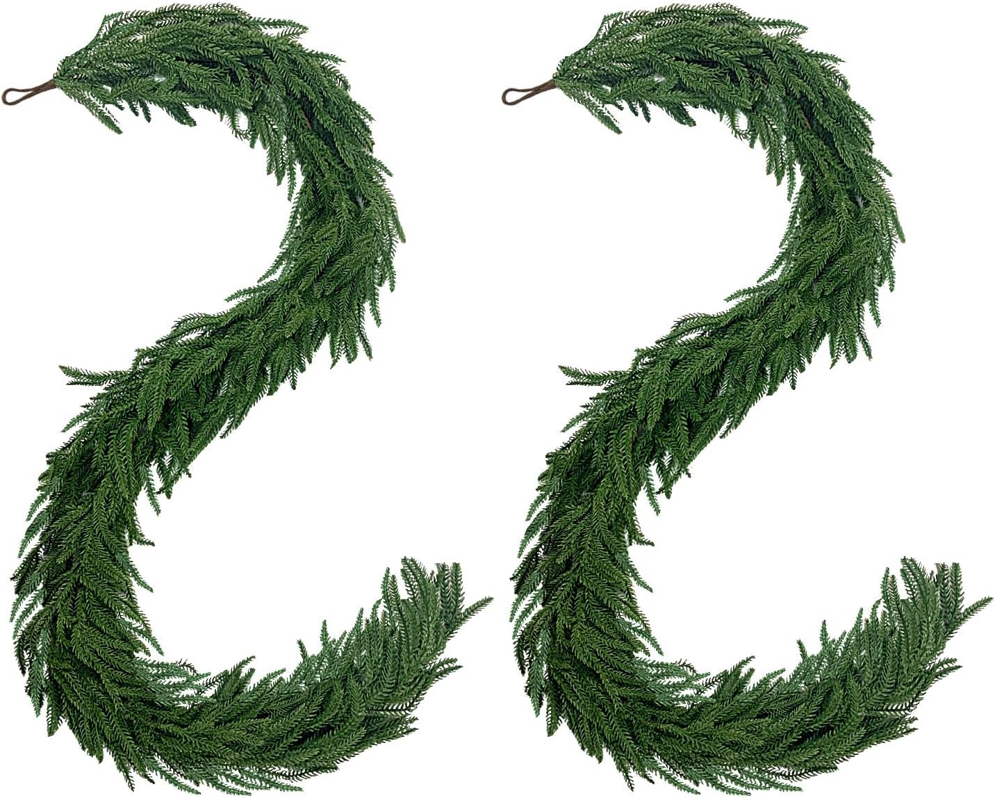6 Ft 2 Pcs Artificial Norfolk Pine Garland (Green)