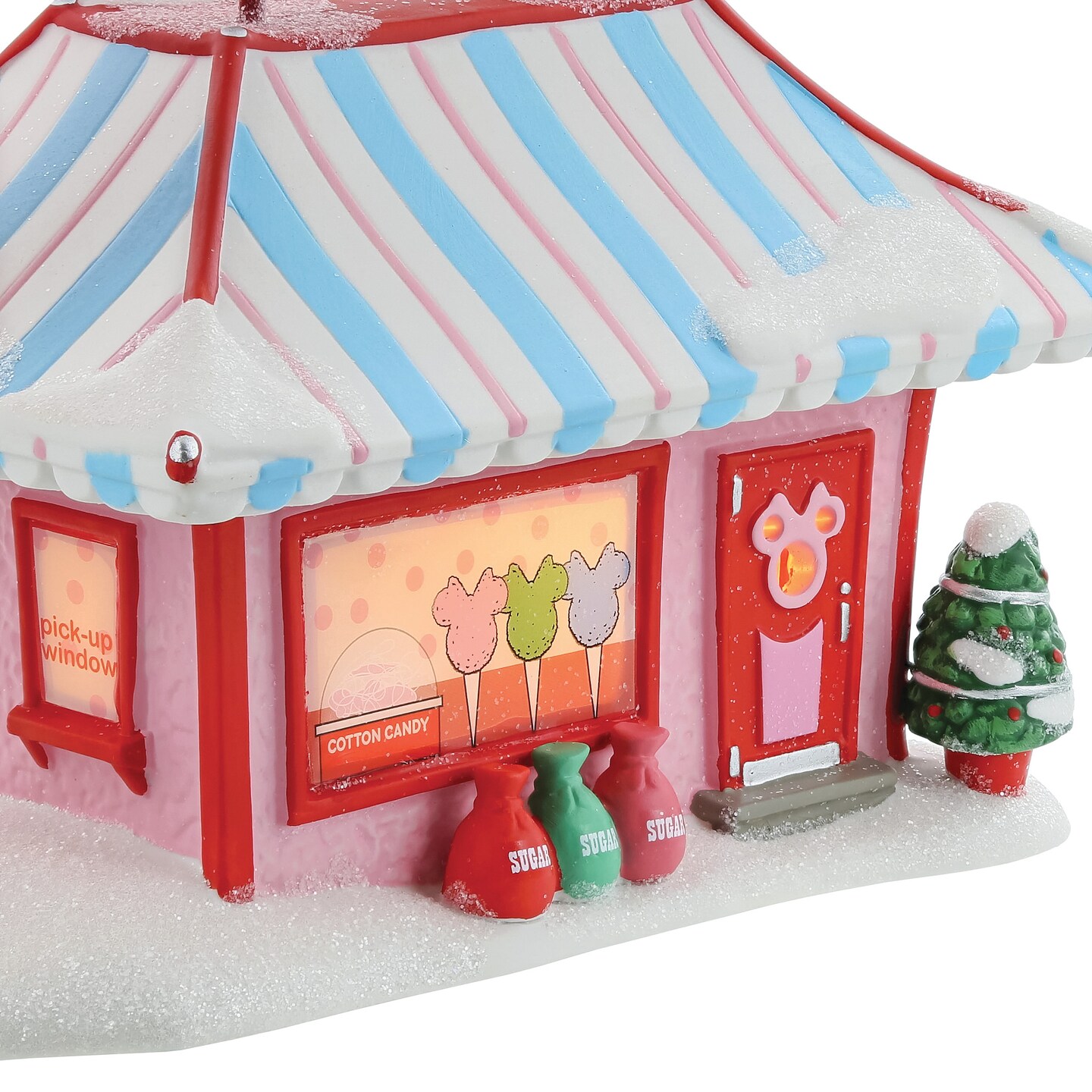 Department 56 Disney Village Minnie&#x27;s Cotton Candy Shop Lit Hanging Christmas Ornament 7.6in H
