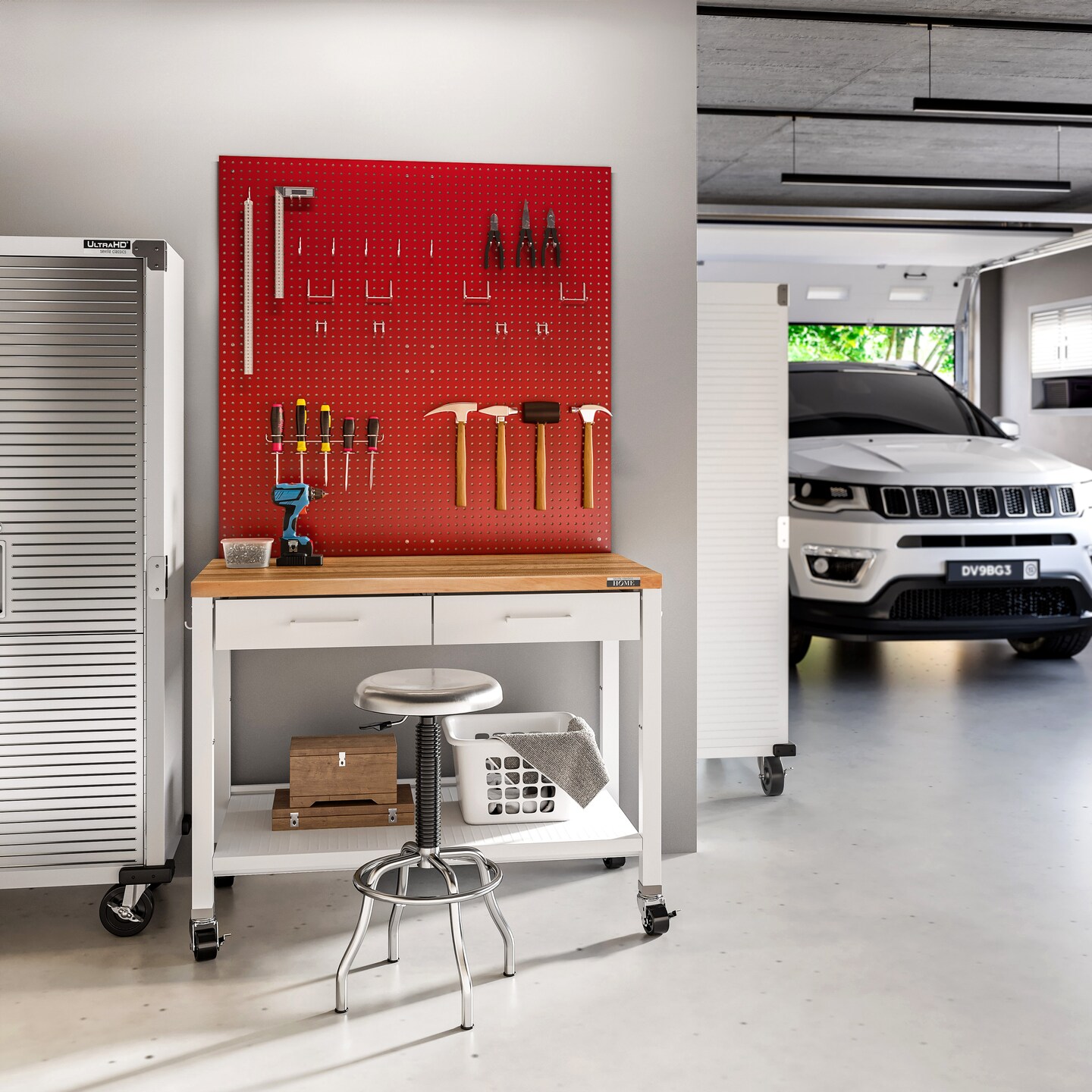 Seville Classics UltraHD 2-Piece Pegboard Set w/ 23 Piece Hook Assortment