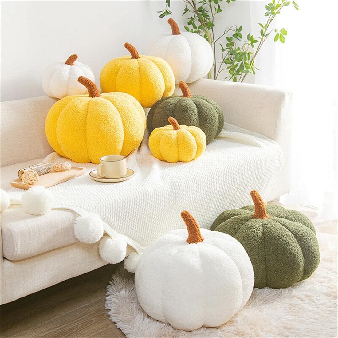 Halloween Pumpkin Plush Throw Pillow - 7.5 inches (Dark Green)