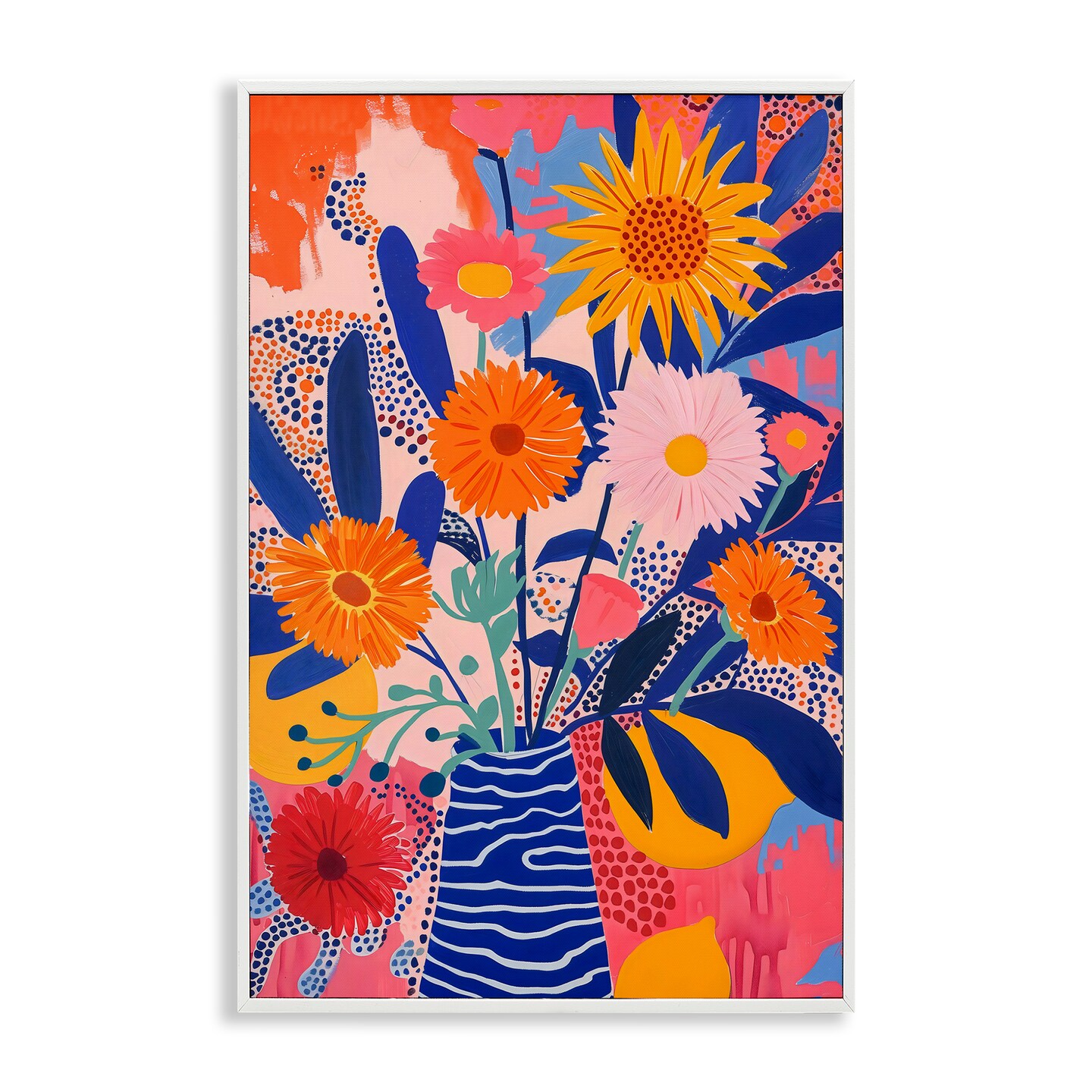 Stupell Industries Whimsical Floral Bouquet Framed Giclee, design by LSR Creative Studio