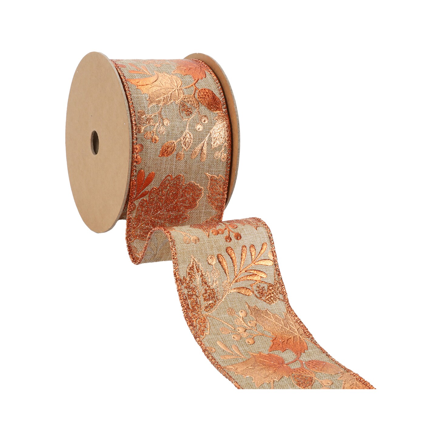 LaRibbons 2 1/2&#x22; Wired Ribbon | Leaf | 10 Yard Roll