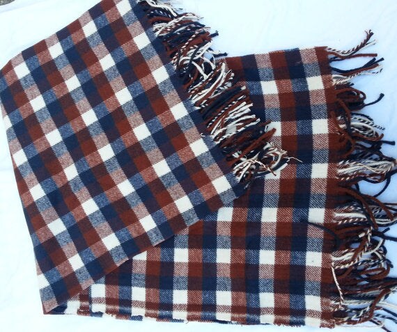 1 Yard Plaid Cotton Flannel Fringed Soft Cozy Warm Material Fabric