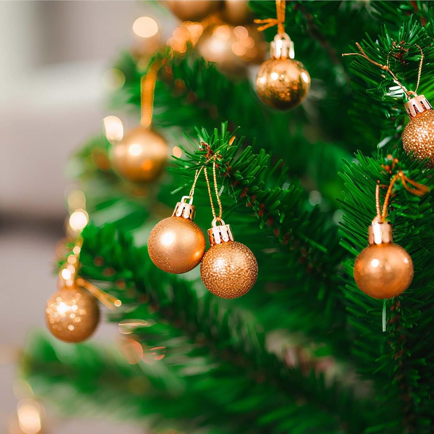 24 Count Small Bronze Fall Christmas Ornaments Balls - 1.2 Inch (Bronze)
