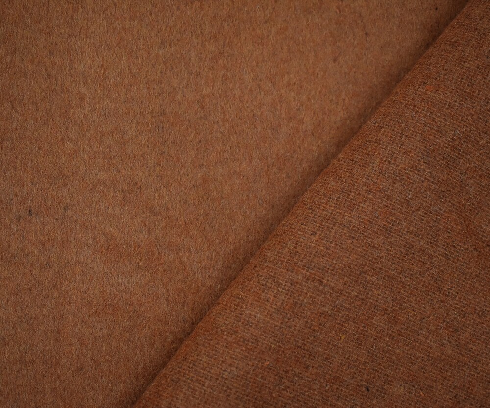 Brown Melton Wool Poly Double Woven Brushed Jacketing Fabric By the Yard