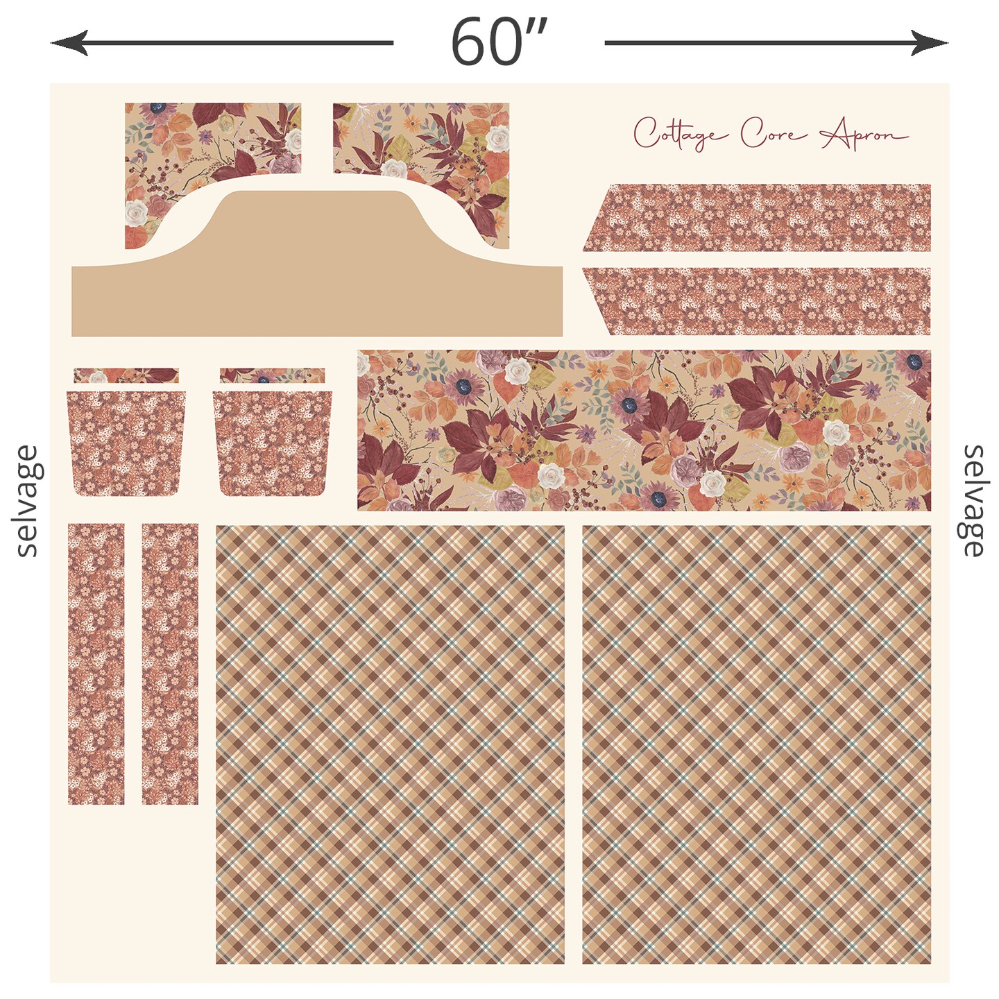 Home Decor Cottage Core Apron Panel in Sienna (hd16754-sienna) | Evening on the Prairie | Modern Prairie | Riley Blake