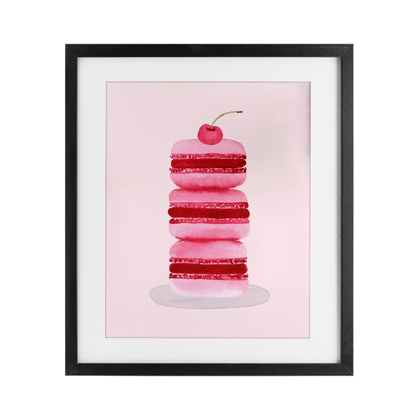 Stupell Industries Coquette Macaroon Cherry Stack Framed Print Under Glass, design by Nina Jacobs