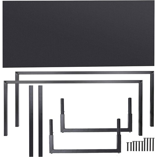 Black MDF and Metal Computer Desk with Waterproof Scratch-Resistant Top