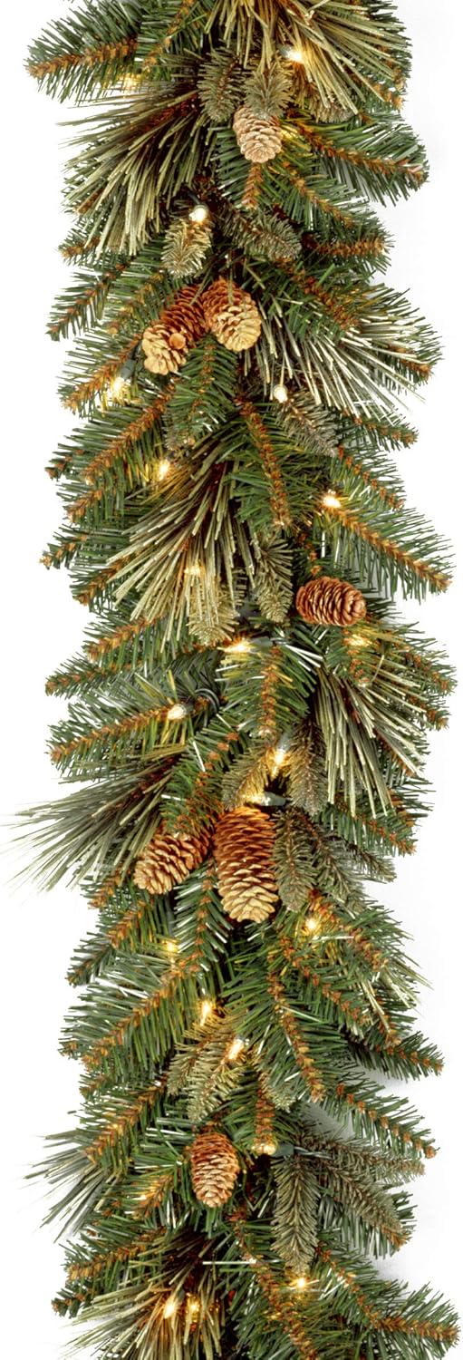 Pre-Lit Artificial Christmas Garland(White)