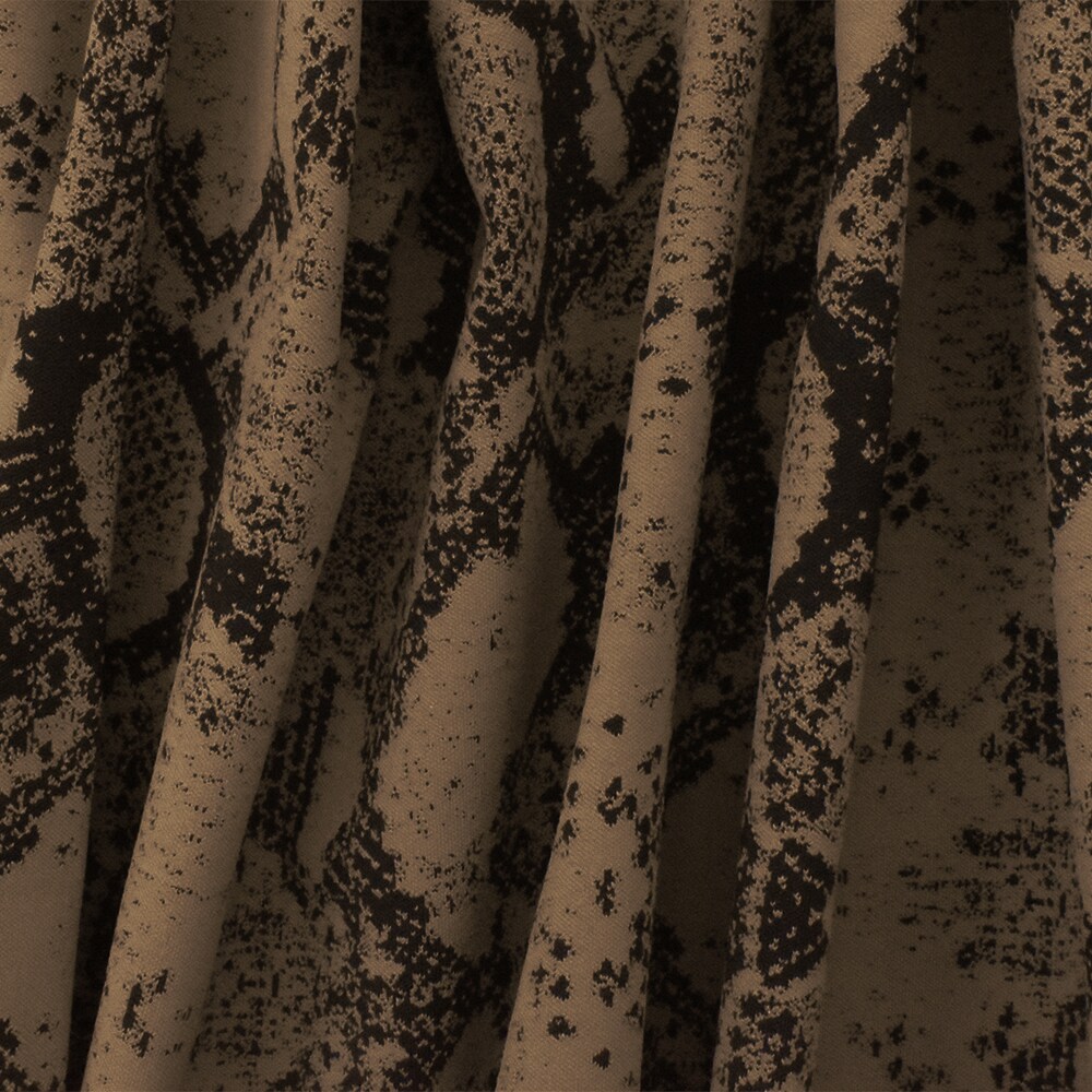 Brown-Black Famous Maker Reptile Poly Stretch Jacquard Yoga Knit Fabric By the Yard