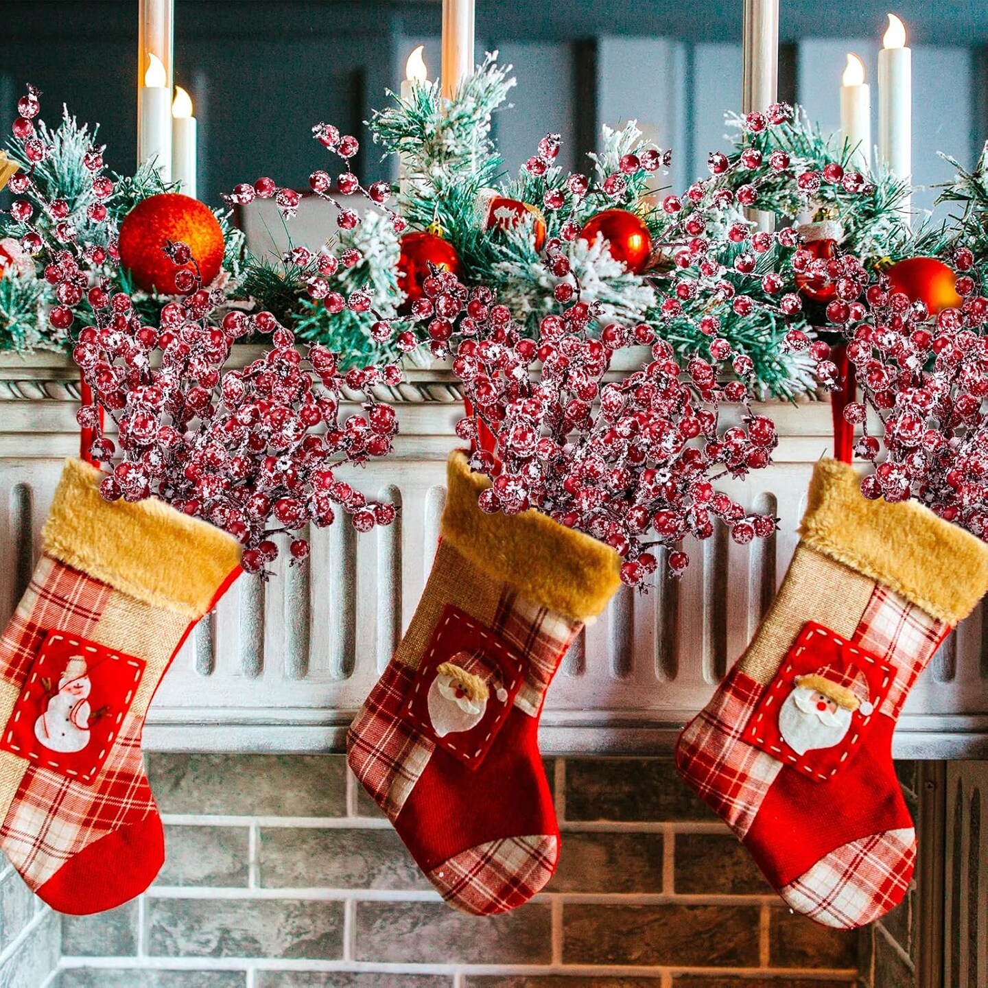 12 Pack Christmas Artificial(&#x9;Red, White)