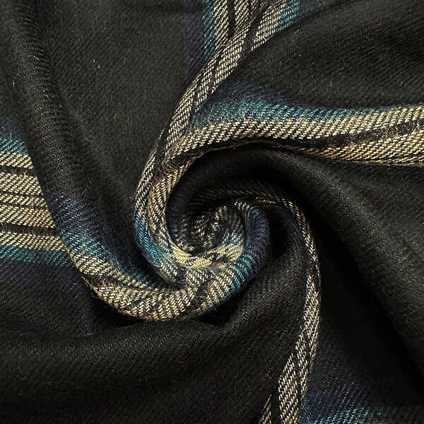 Blue Multi Plaid Single Sided Flannel Shirting Fabric By the Yard