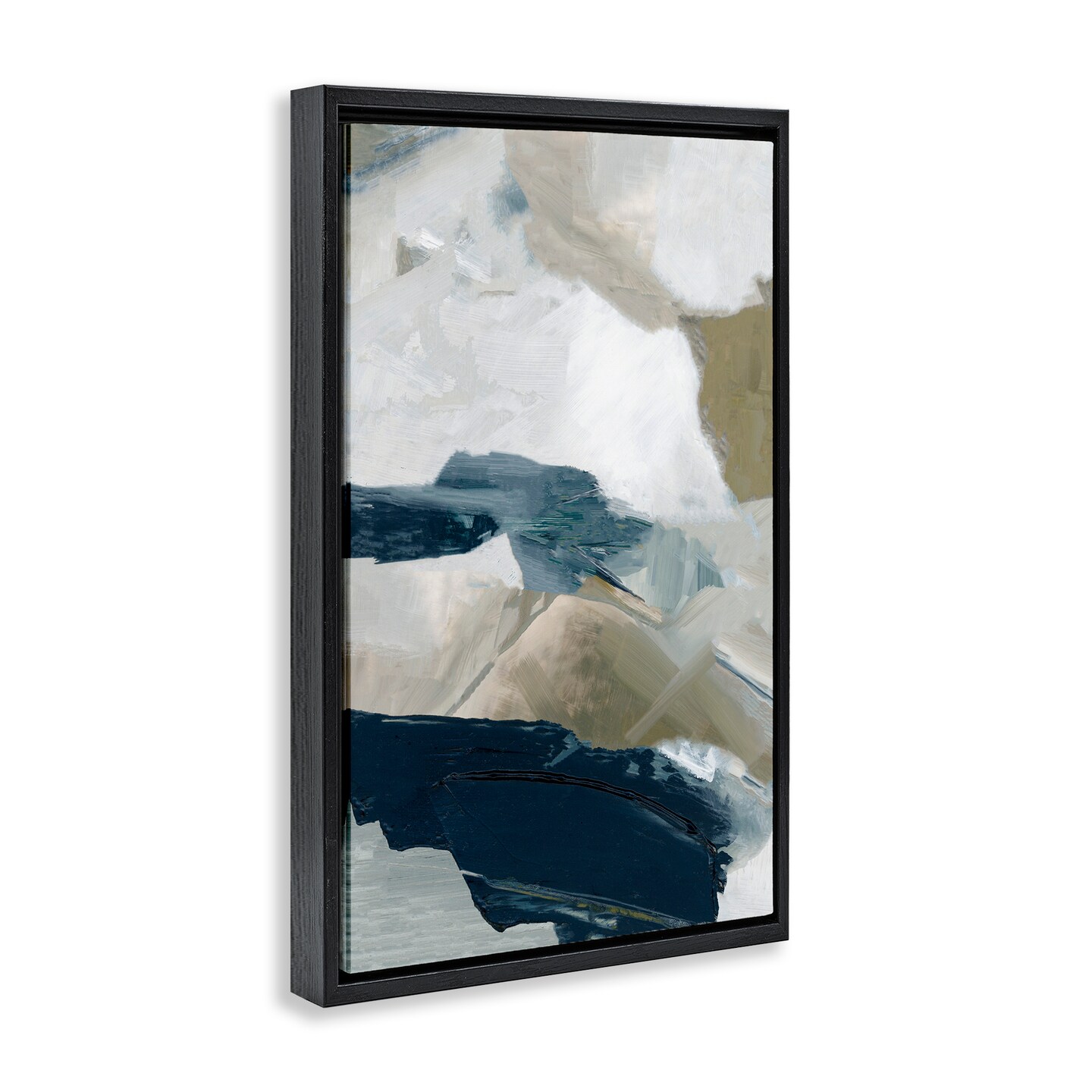 Stupell Industries Vivid Strokes in Neutrals Floating Frame, design by Hannah Dawson