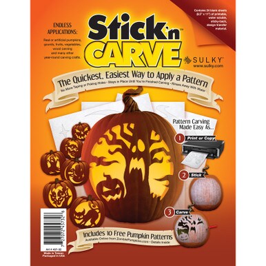 Stick ' n Carve - ProPack (24 Sheets) + 10 Free Pumpkin Patterns