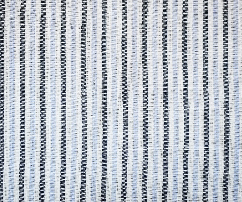 Blue-Gray-White Spence Bryson Striped Irish Linen Woven Fabric By the Yard