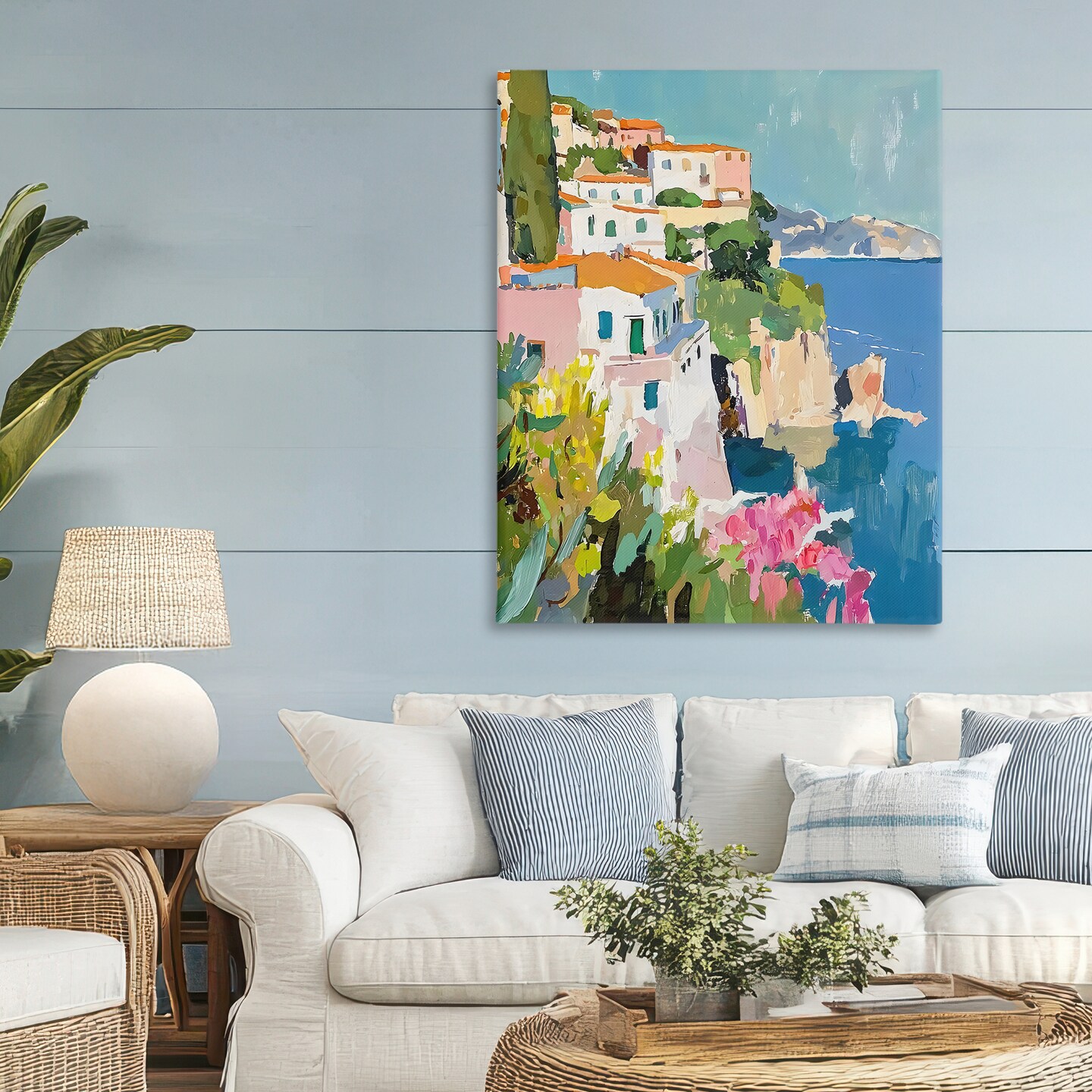 Stupell Industries Italian Coast Abstraction Canvas, design by Riley B