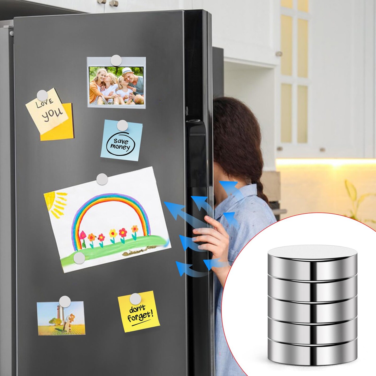 VSKIZ 30Pcs Small Strong Magnets, 18x3mm Round Refrigerator Magnets Small Disc Rare Earth Magnets for Whiteboard