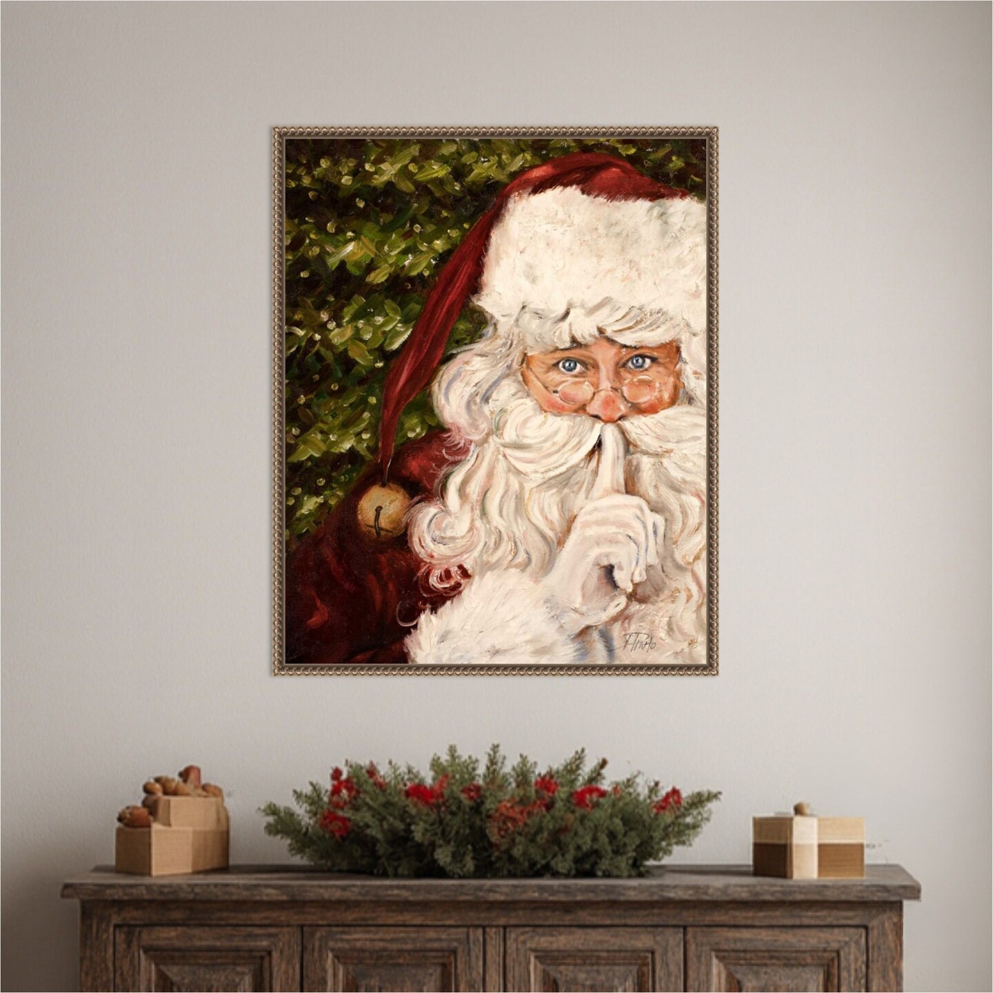 Secret Santa by Patricia Pinto Framed