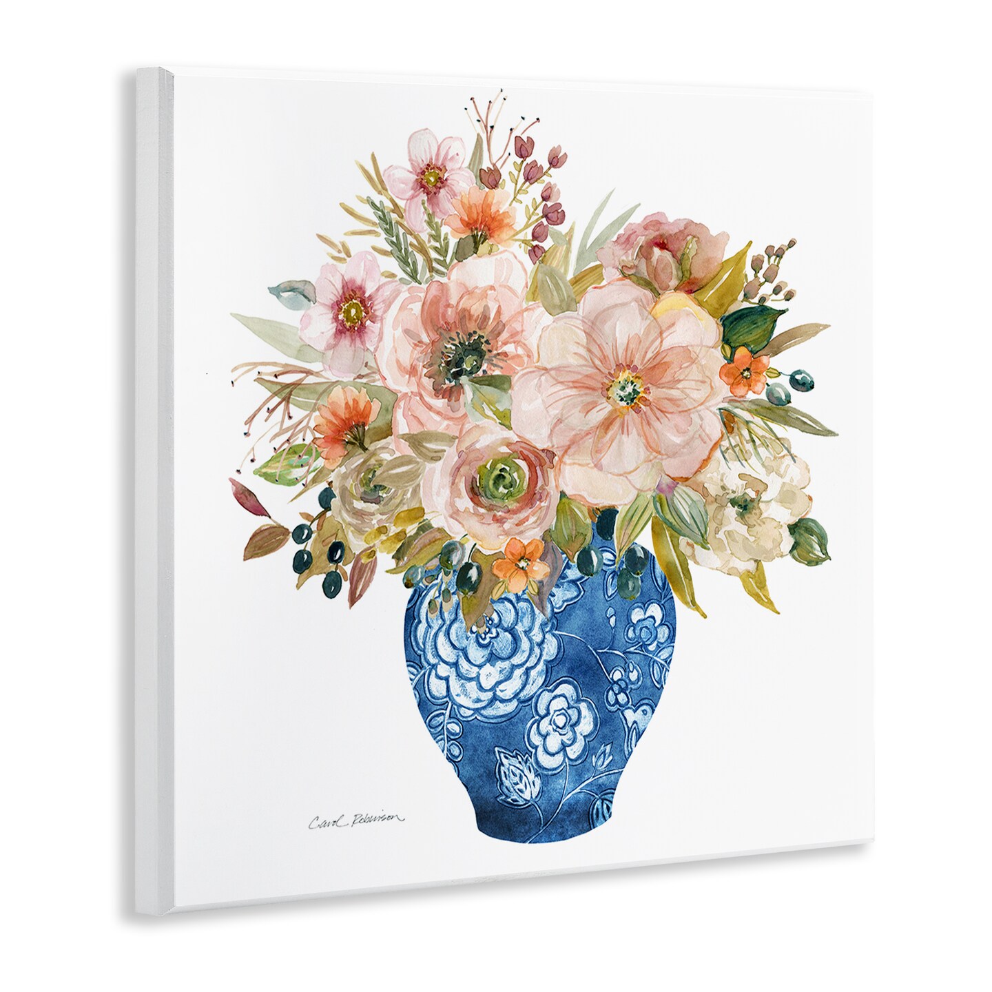 Stupell Industries Sunny Chinoiserie Pink Florals Wall Plaque, design by Carol Robinson