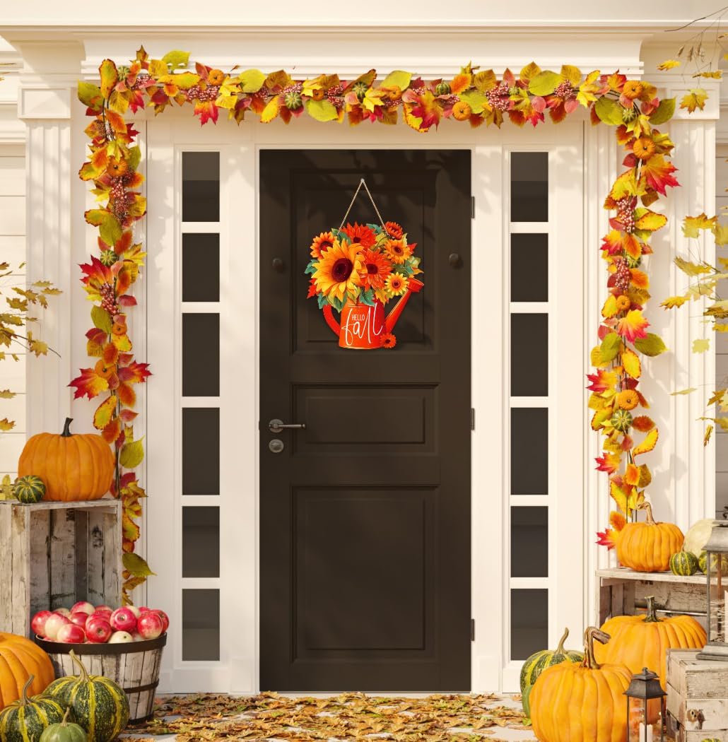 Hello Fall Door Sign - 11.2&#x27;&#x27; x 12(1 - Sunflower)